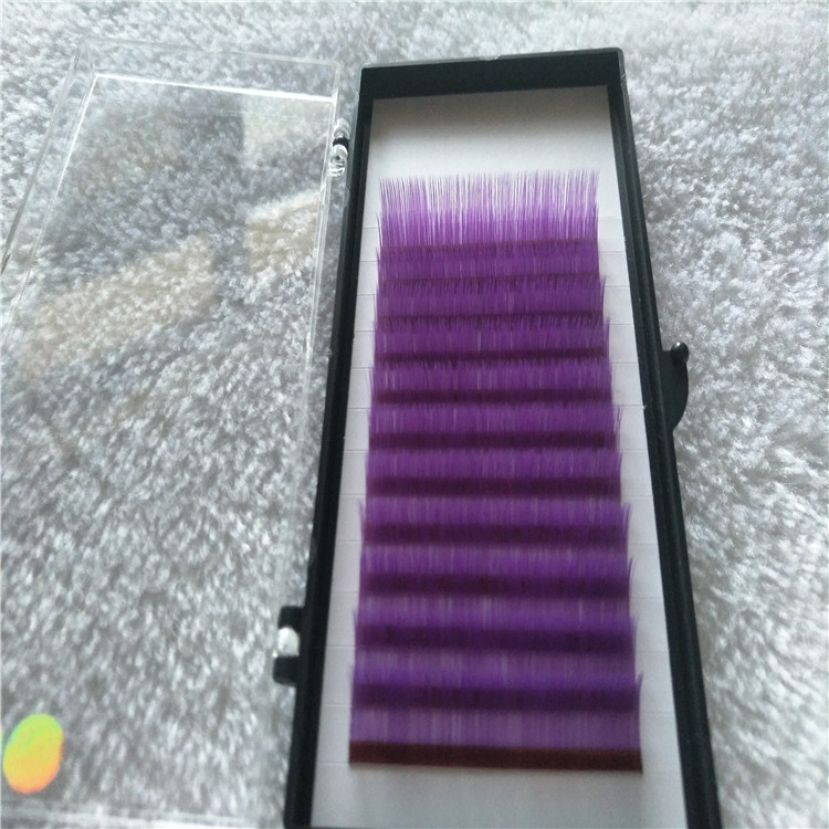 Lash Distributor Wholesale Purple Colored Flat Eyelashes with Best Quality